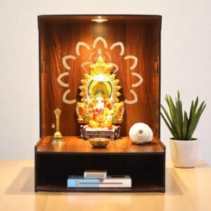 Ganesh Wall Mount Pooja Wooden Mandir For Home
