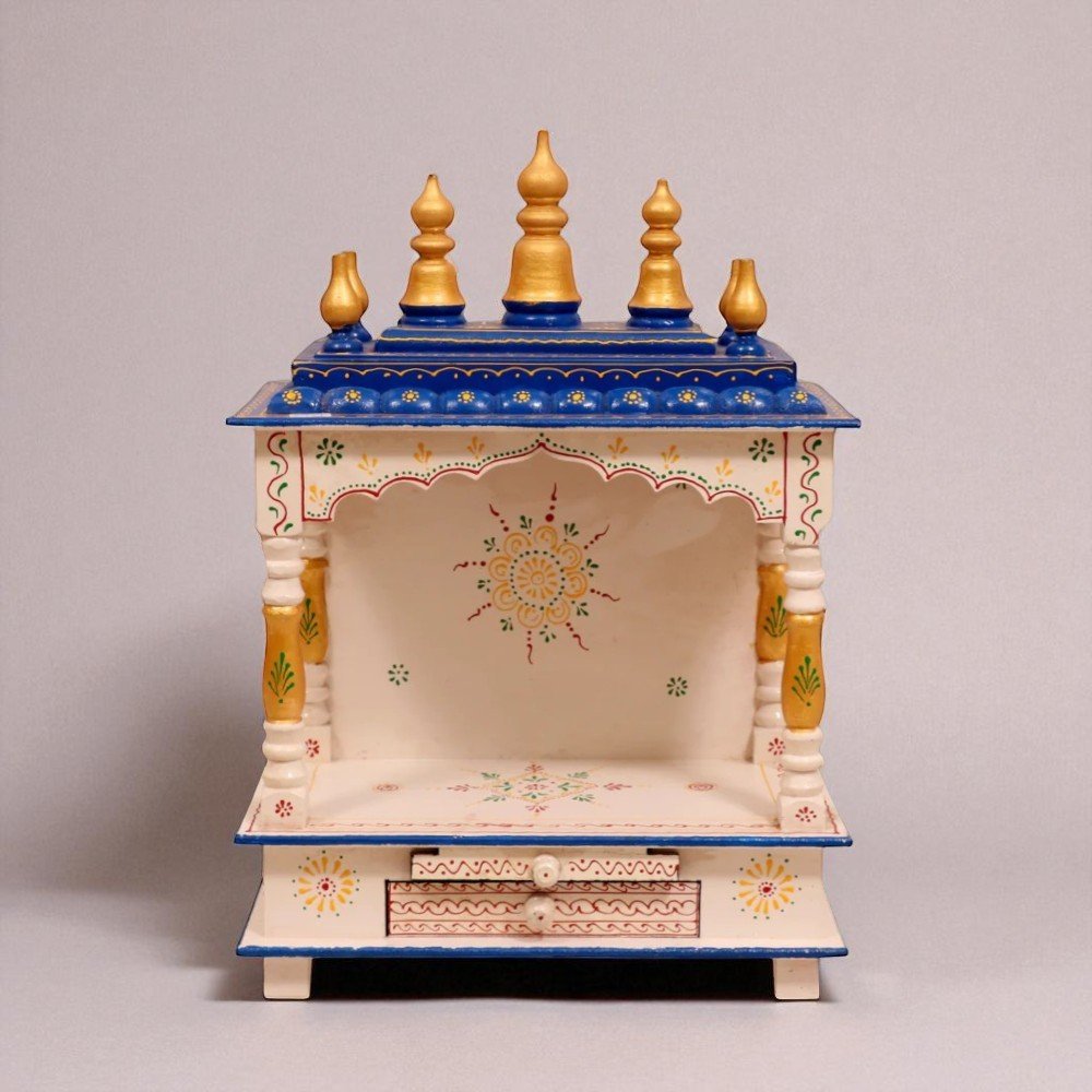 1-6 (1)-Photoroom Royal White & Blue Color Temple For Pooja Room - Image 1