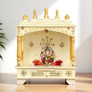 Multicolor Sheesham Wood & MDF Floor Rested Temple