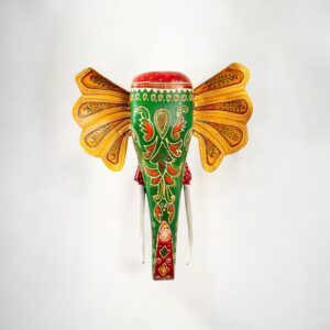 Green Handpainted Elephant Wall Décor