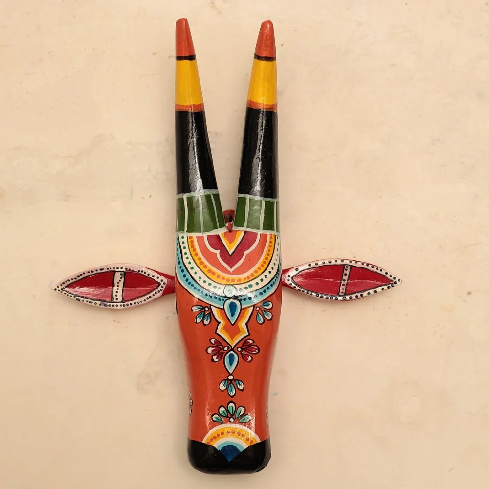 5 Orange Cow Wall Décor Handpainted For Home - Image 1