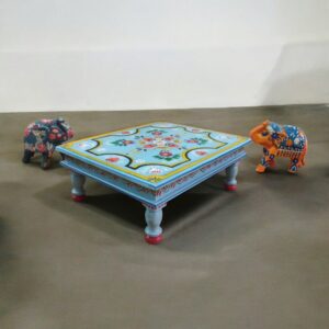 Rajasthani Painted Wooden Pooja Chowki
