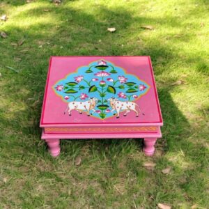Rajasthani Royal Pichwai Hand Painted Wooden Bajot