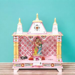 Wooden Pooja Mandap With Gopuram For Home