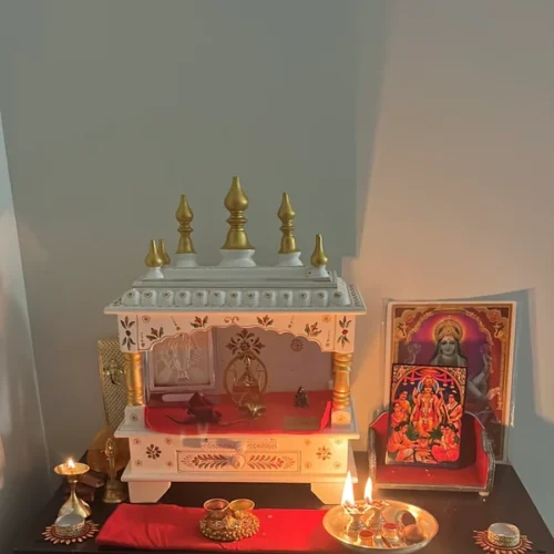 Hand Painted Traditional Style Wooden Pooja Mandir photo review