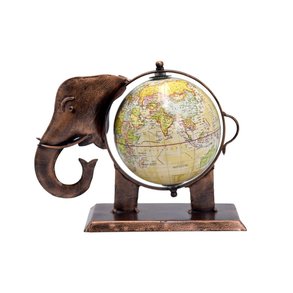 4 Traditional Rajasthani Decorative Handcrafted Elephant Globe Showpiece - Image 1