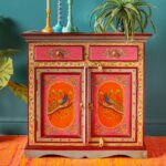 Wooden Cabinet Handpainted Cabinet Cabinet for home home organizer