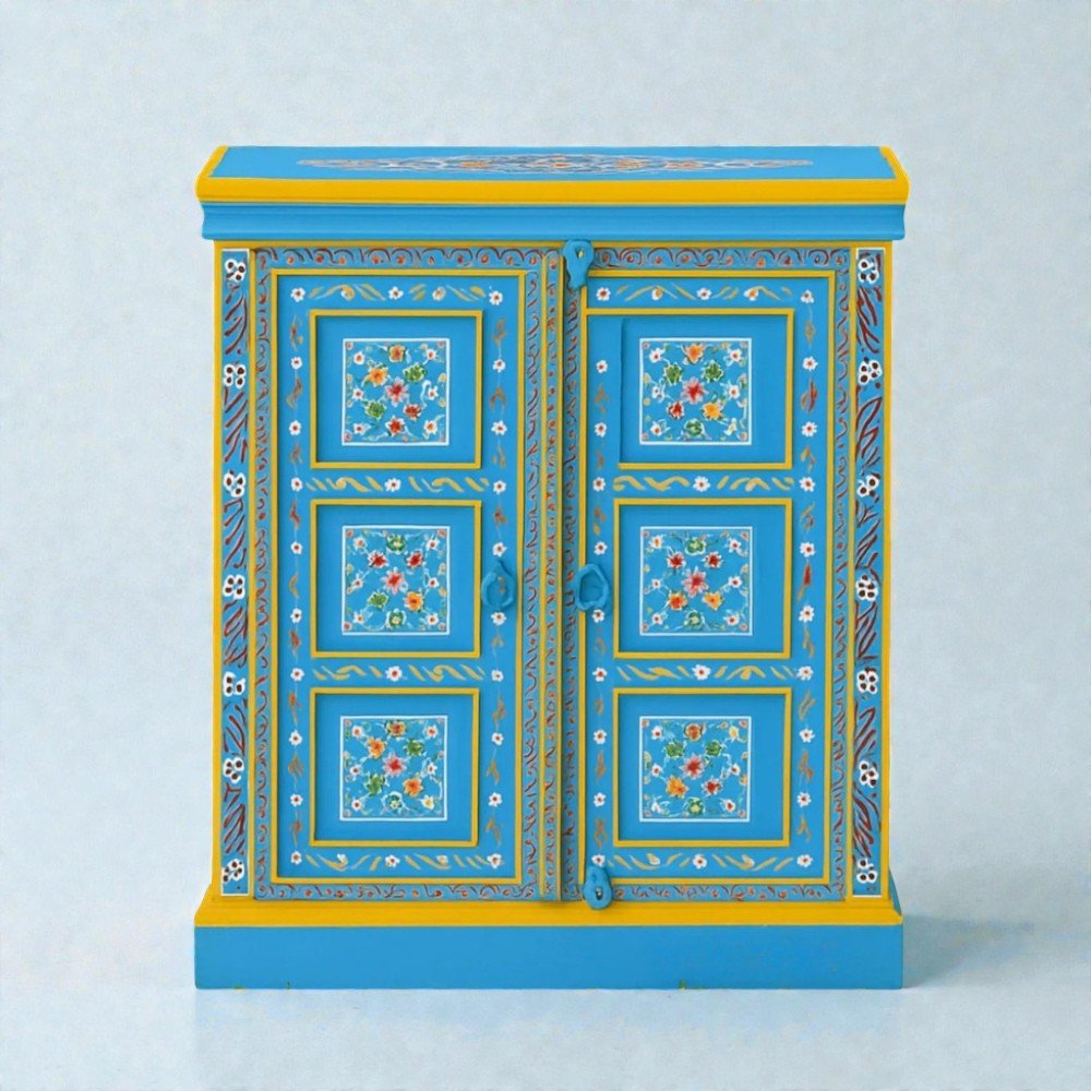 Wooden Cabinet Cabinet for Home Handpainted Cabinet
