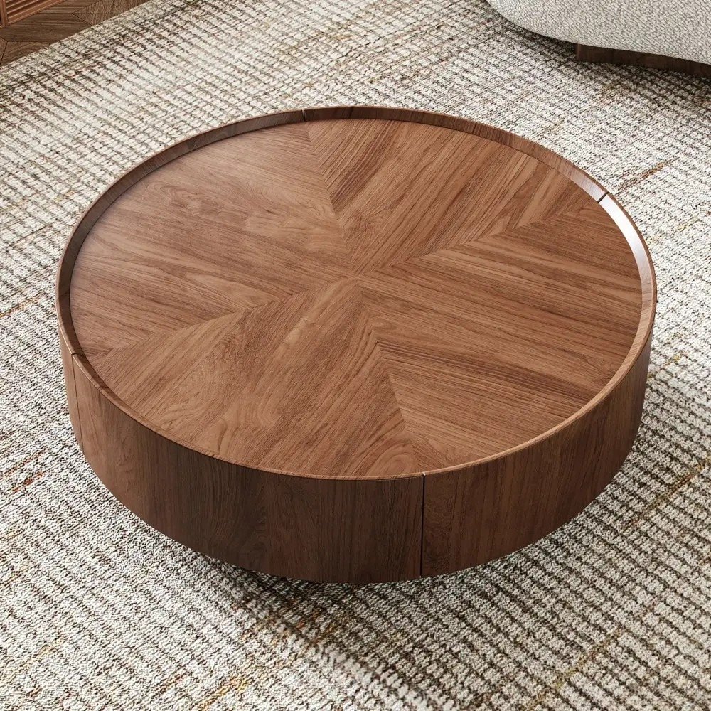 Wooden coffee table for living room Wooden coffee table Round coffee table Coffee table with storage Wooden center table Round wooden table Solid wood coffee table round wooden coffee table