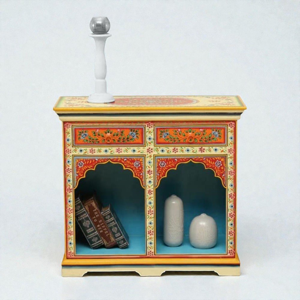 1-8 Rajasthani Wooden Hand Painted Cabinet - Image 1