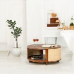 Cane Coffee Table wooden coffee table round coffee table coffee table for living room