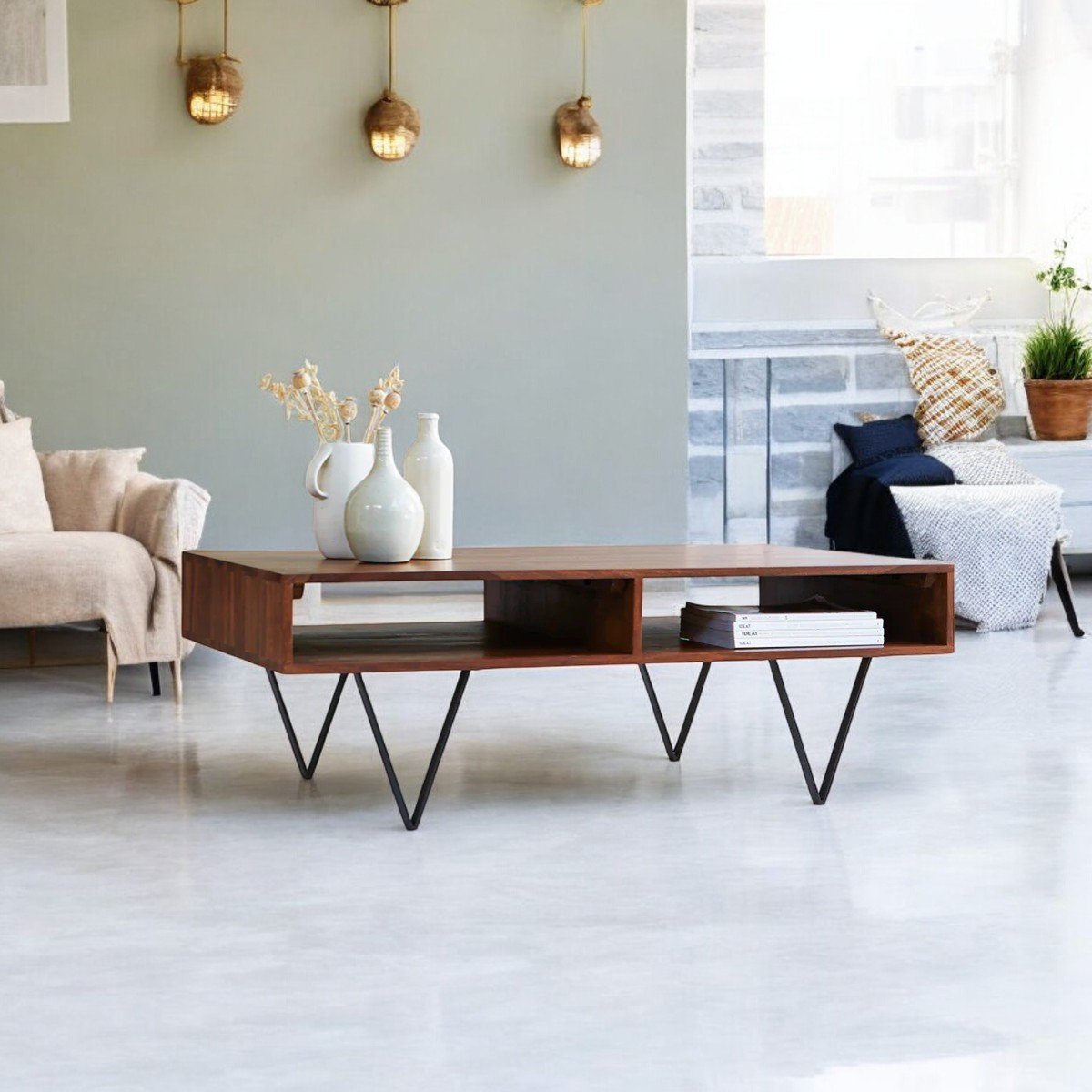 Wooden coffee table with iron legs Wooden coffee table Coffee table Wood iron coffee table Coffee table with iron legs Wooden table