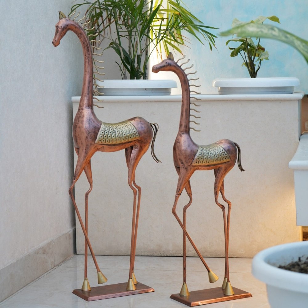1 Indian Iron Dancing Horse Set of 2 for Home Décor - Image 1