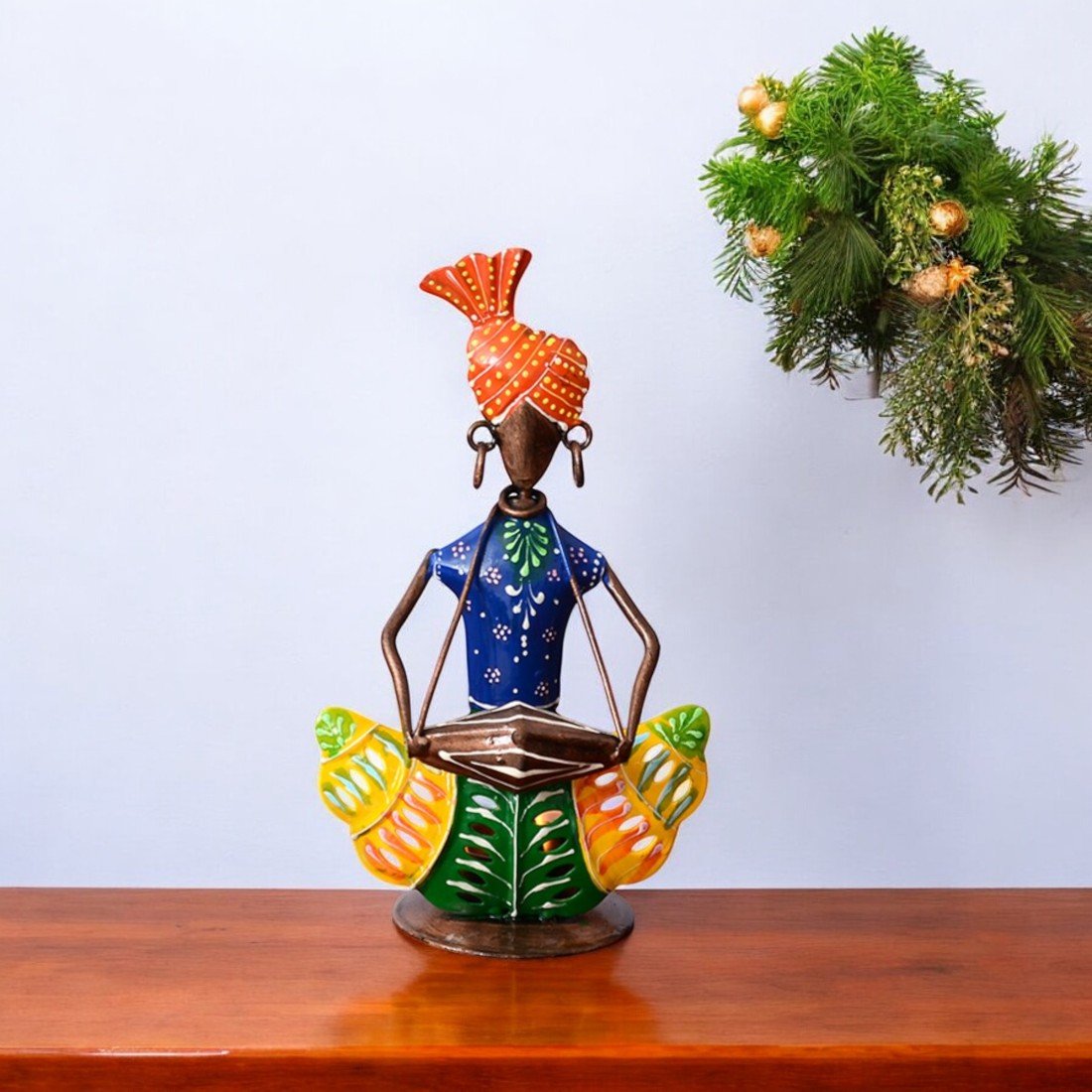 white-Photoroom (83) Mattel Handpainted Musician Showpiece With T Light Holder - Image 1