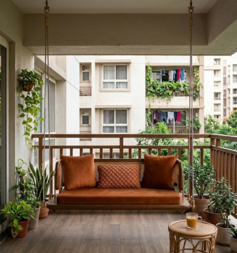 Natural Wooden Reversible Rattan Swing ( Jula ) photo review