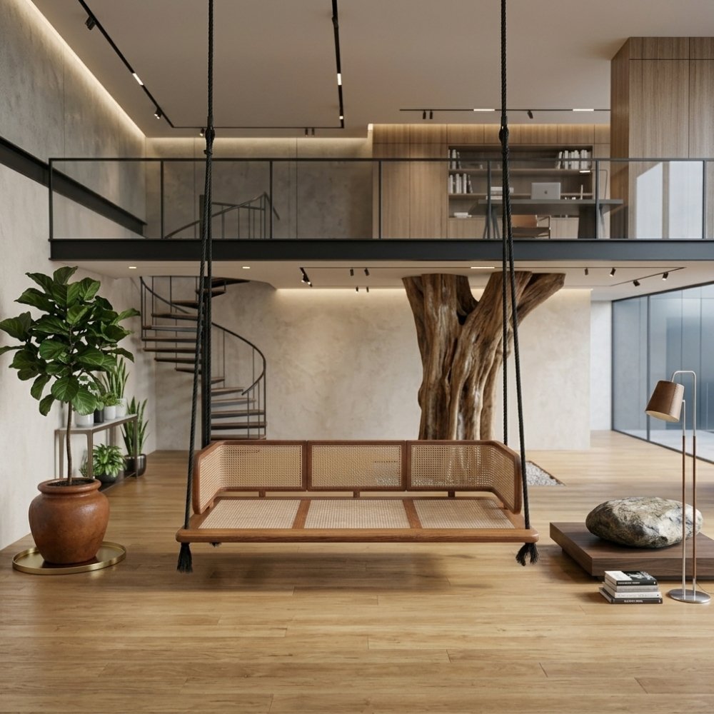 Untitled design Olakh Rattan Swing - Image 1