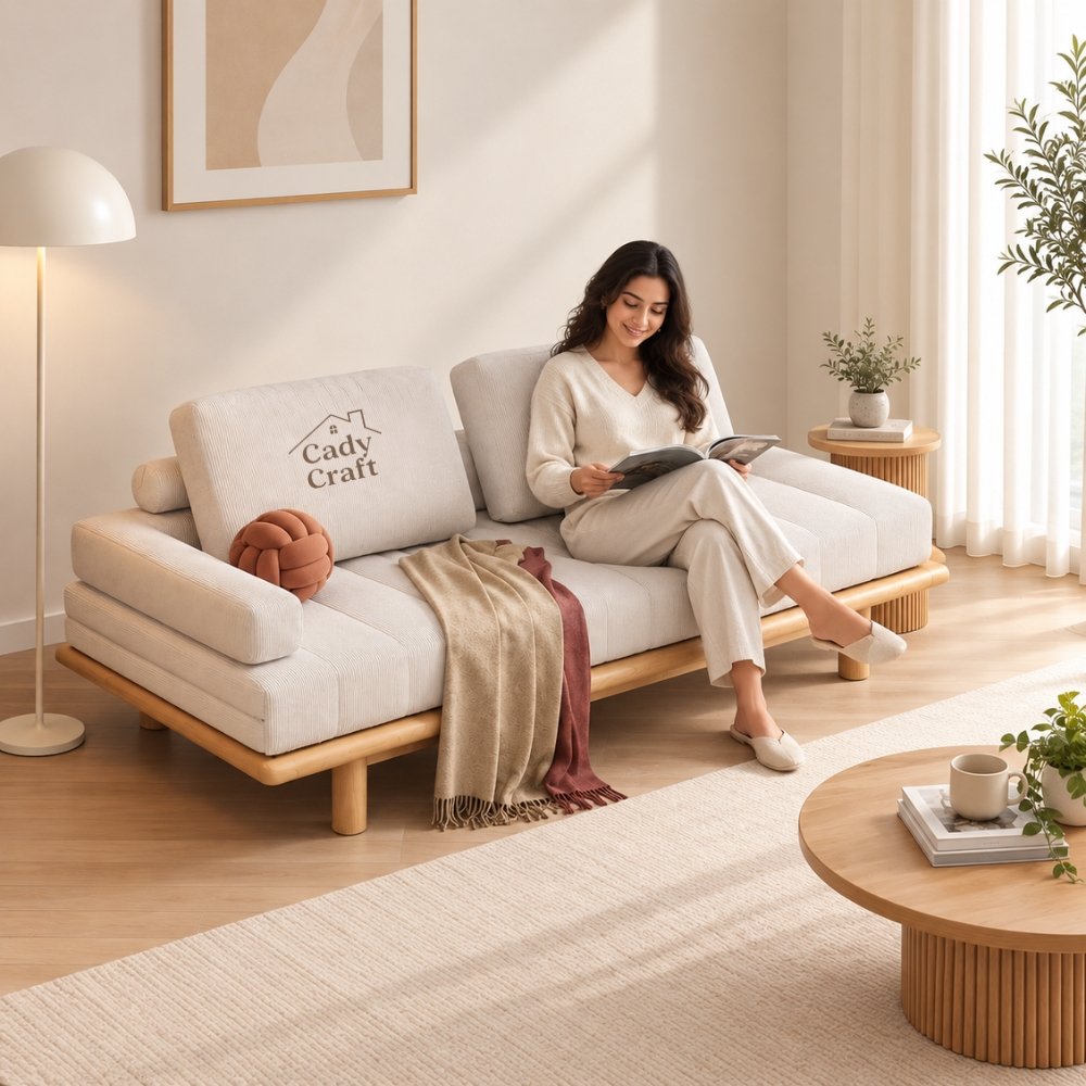 1 Forma Upholstered Daybed Sofa with Solid Wood Frame - Image 1