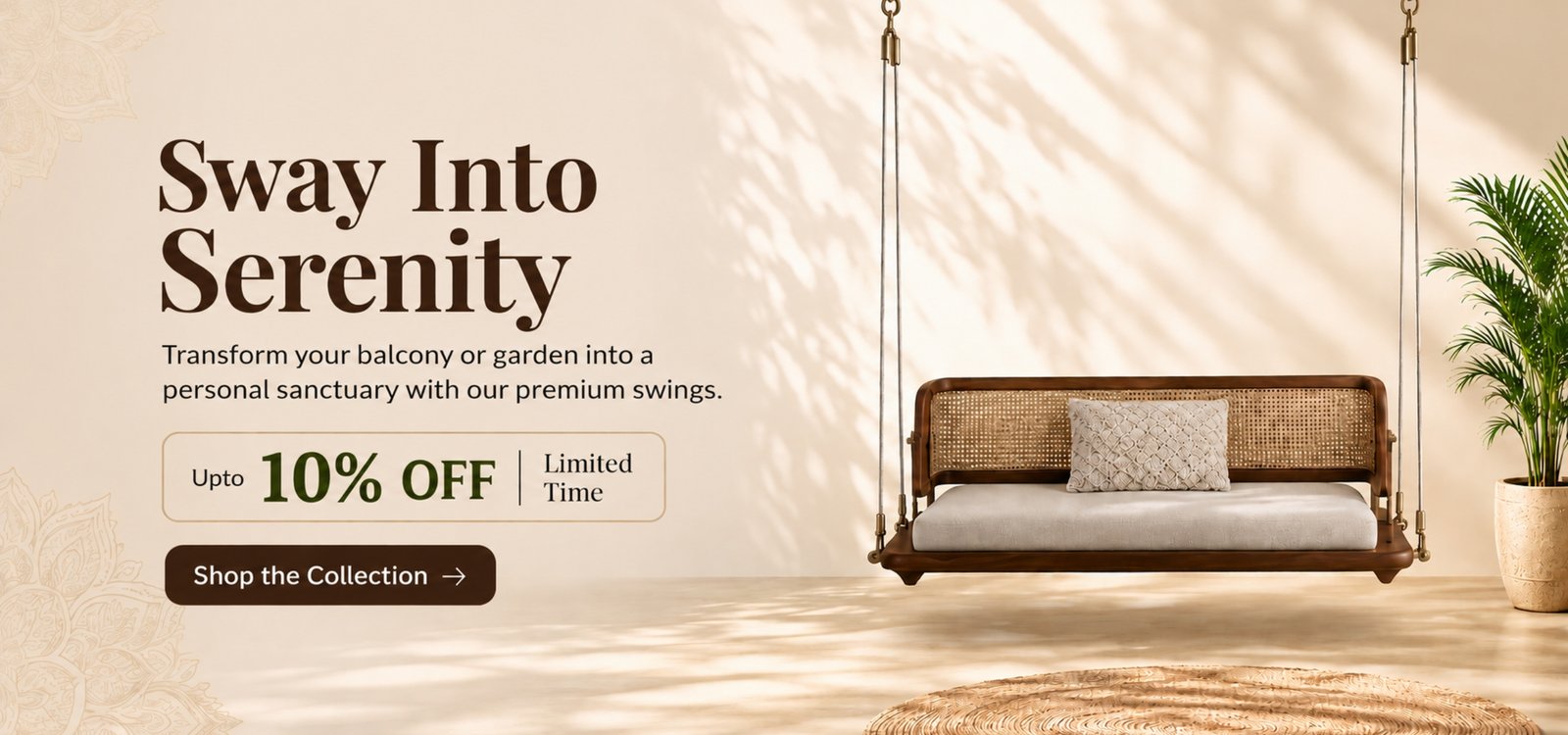Wooden Swing Wooden Jhula for Home Wooden Indoor Swing Jhula Wooden Outdoor Swing for home Swing for Home