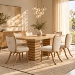Parampara Solid Wood Rectangular Dining Table Set