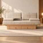 Storage Mango Wood Sofa Cum Bed, 78″