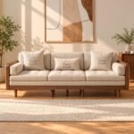 Luxe Modern Rattan Solid Wood Sofa Cum Bed