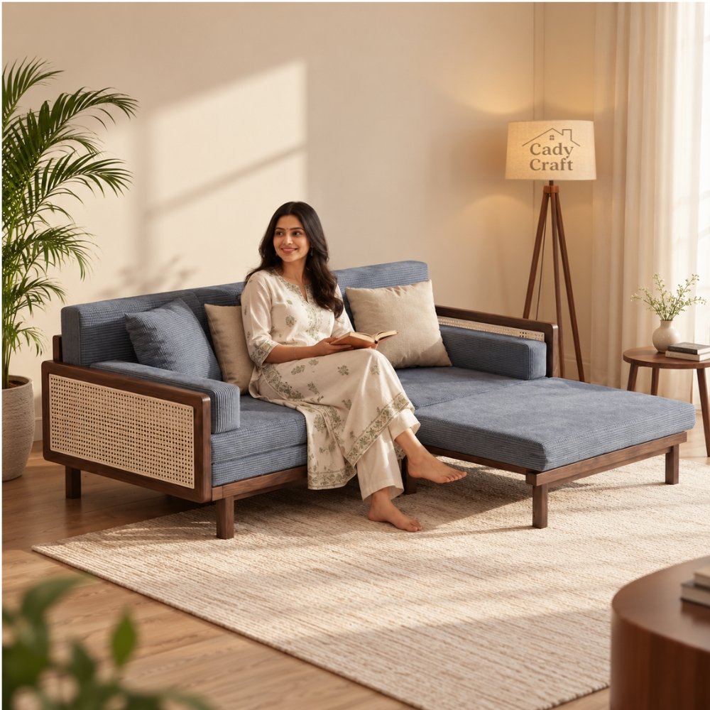 1 Truno Wooden Multifunctional Convertible Sofa Cum Bed - Image 1