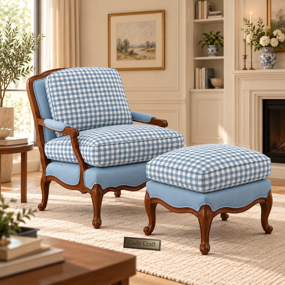 1 Blueno Lounge Sofa Chair & Ottoman - Image 1