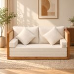 Mango Wooden Cane Sofa Cum Bed for Home