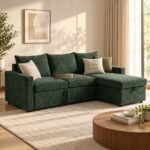 Greeno L-Shaped Sleeper Sectional Sofa Cum Bed and Storage Chaise