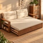 Multifunctional Extendable Sofa Cum Bed with Built-in Storage